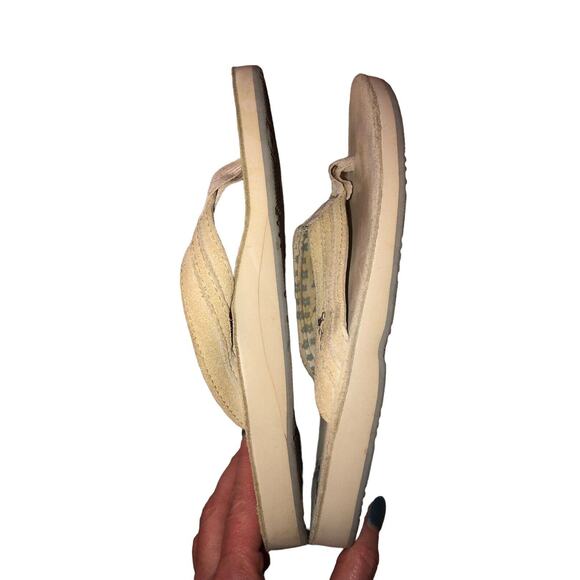 Cobian Women's Flip Flops Sz 7 Dixie Cream One Piece Lined Strap - Picture 8 of 9